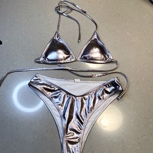 Silver Metallic Bikini